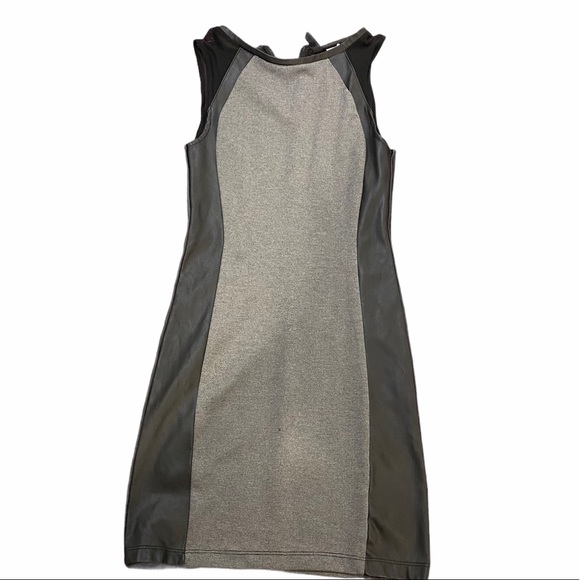 Grey/Black Mini Dress with mesh sleeves - Picture 3 of 5